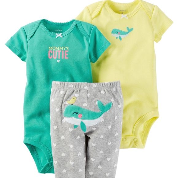 Carter’s Baby Girl’s 3pc Bodysuit Pants Set Yellow‎ - Picture 1 of 1